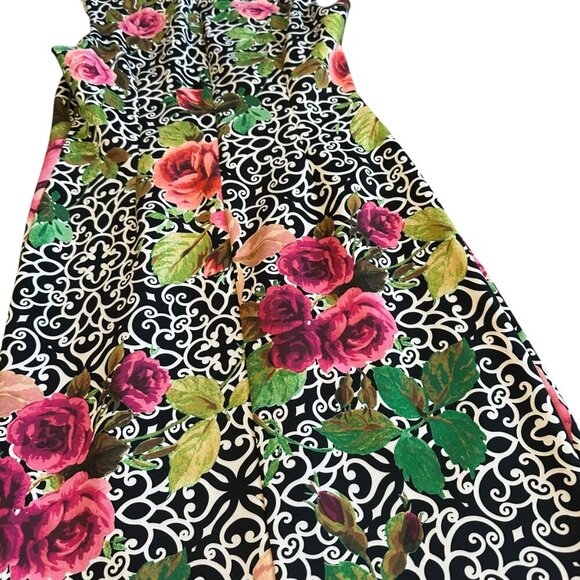 Joseph Ribkoff Fitted Scuba Sheath Dress Floral Print Sleeveless Stretch Size 12 - Picture 7 of 11